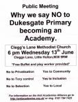 Dukesgate Primary School Little Hulton Opposing Academy